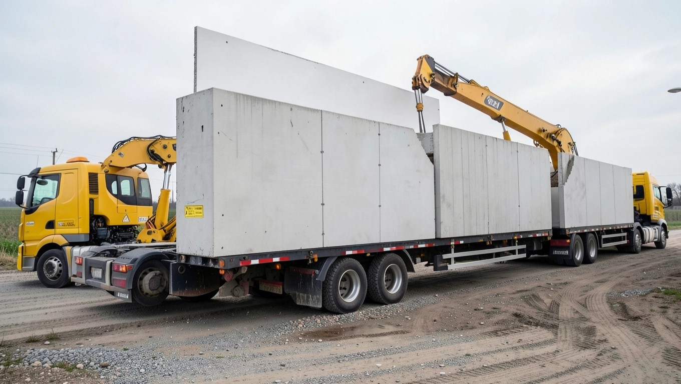 Cena transportu ścian betonowych prefabrykowanych