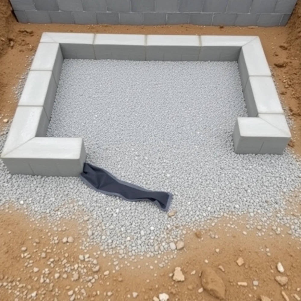 Fundament z bloczków pod domek drewniany