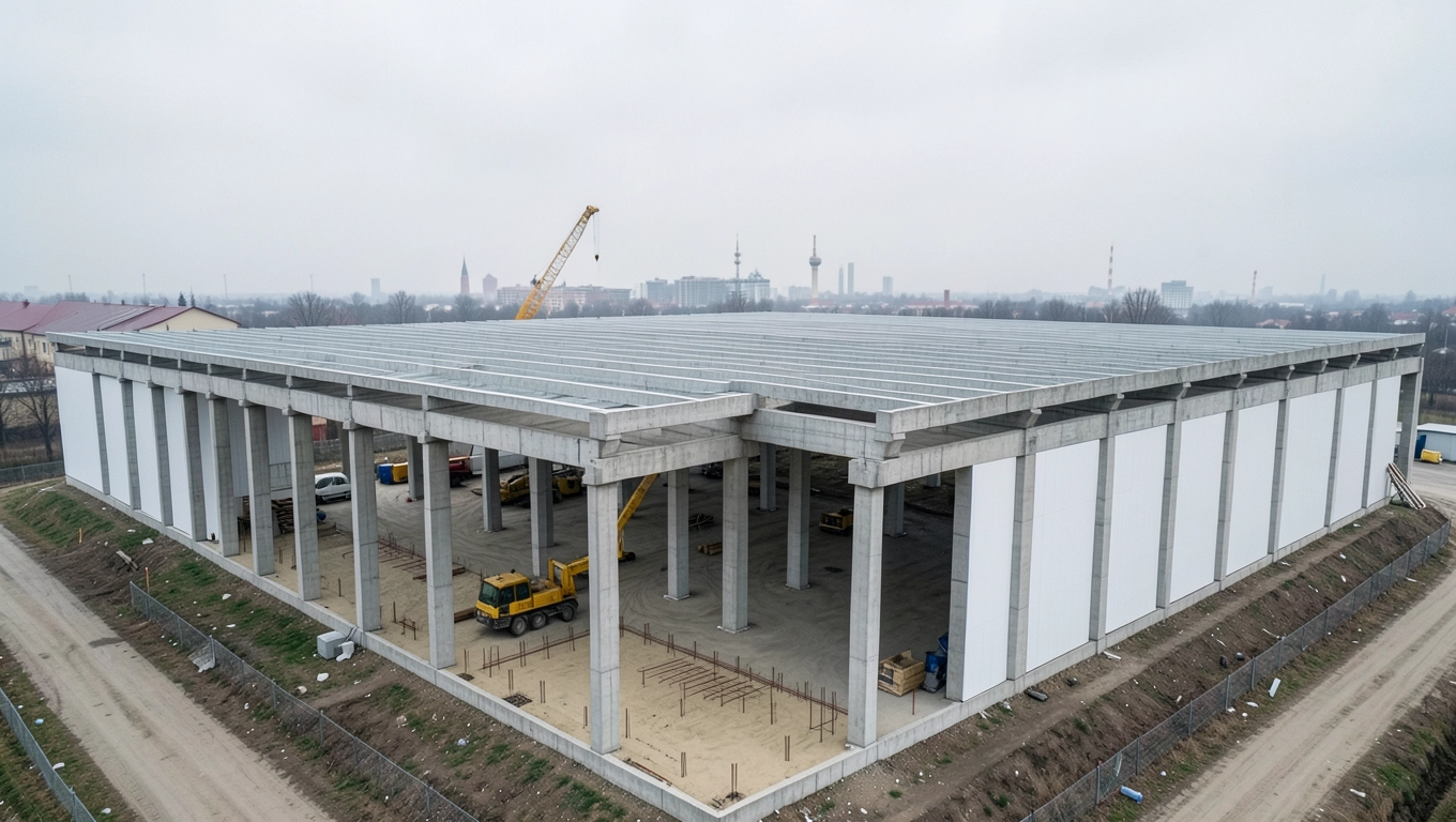Hale i budynki z prefabrykatów w Warszawie case studies i terminy realizacji