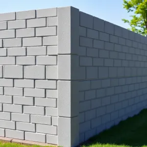 Ogrodzenie murowane z bloczków fundamentowych