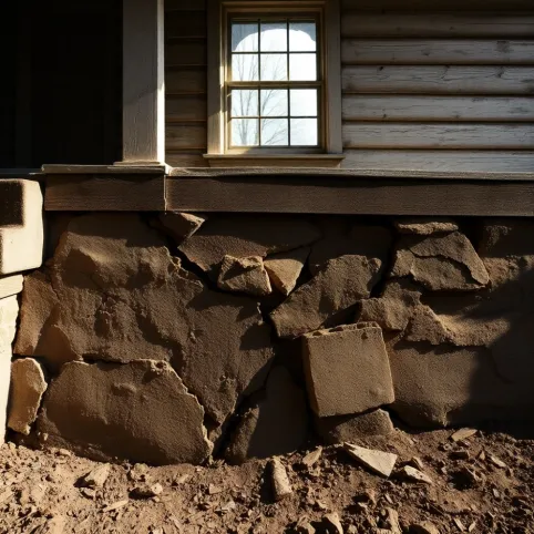 Pęknięty Fundament W Starym Domu