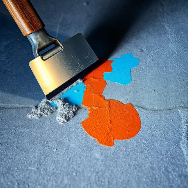 Usuwanie farby z posadzki betonowej
