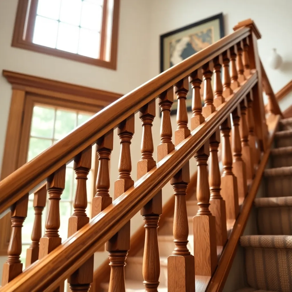 Balustrady na schody wewnętrzne drewniane