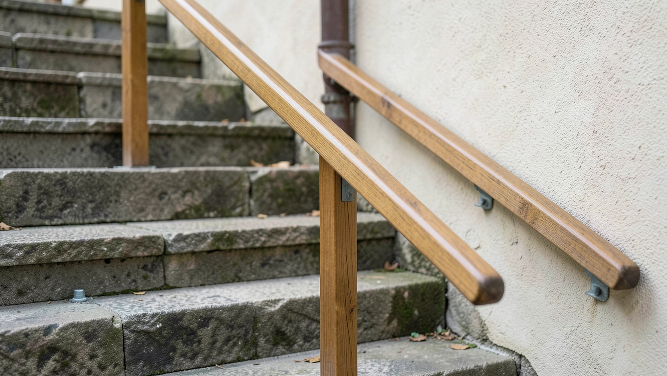 Bezpieczny montaż poręczy drewnianej