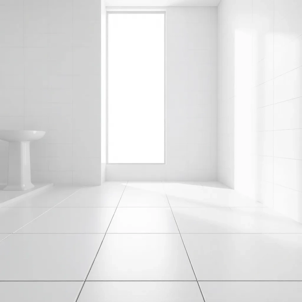 Białe płytki na podłogę do łazienki