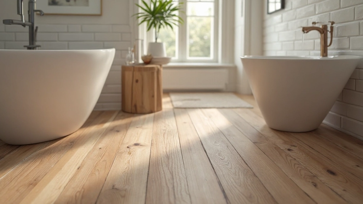 Co położyć na drewnianą podłogę w łazience