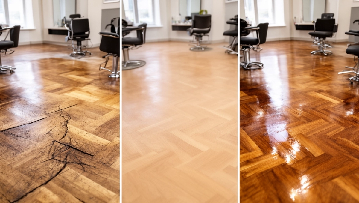 Cyklinowanie parkietu etapy