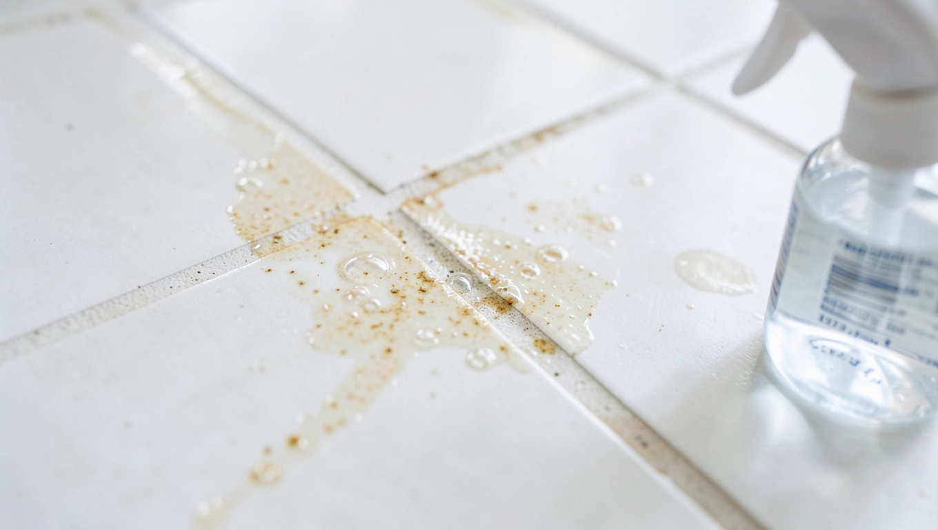 Czyszczenie fug wodą utlenioną i płynem