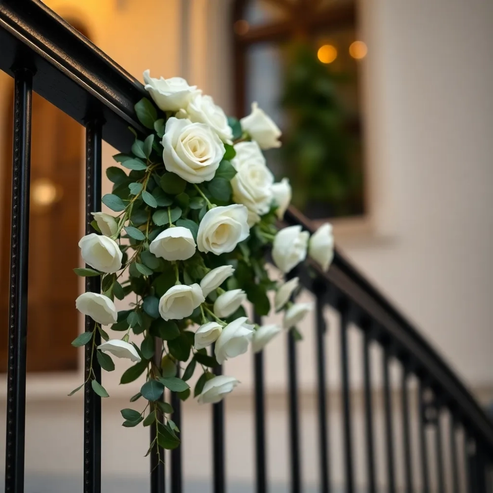 Dekoracja poręczy na wesele