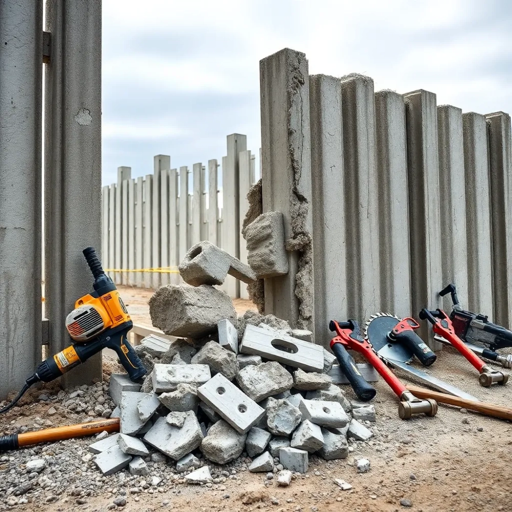 Demontaż ogrodzenia betonowego