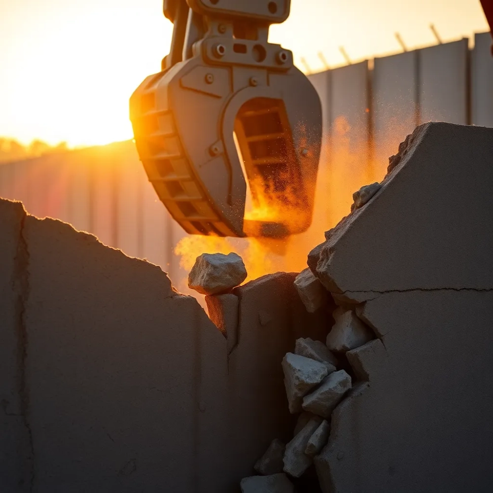 Demontaż płotu betonowego