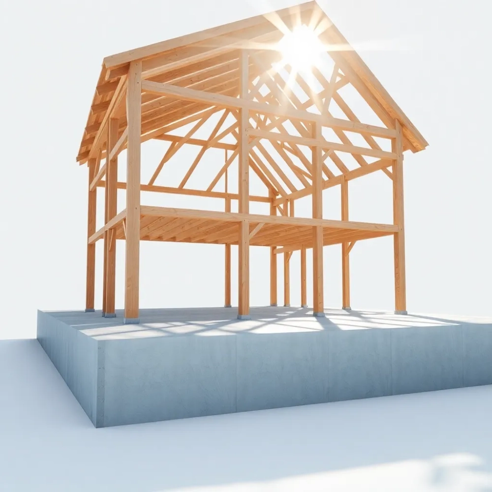 Dom szkieletowy na płycie fundamentowej