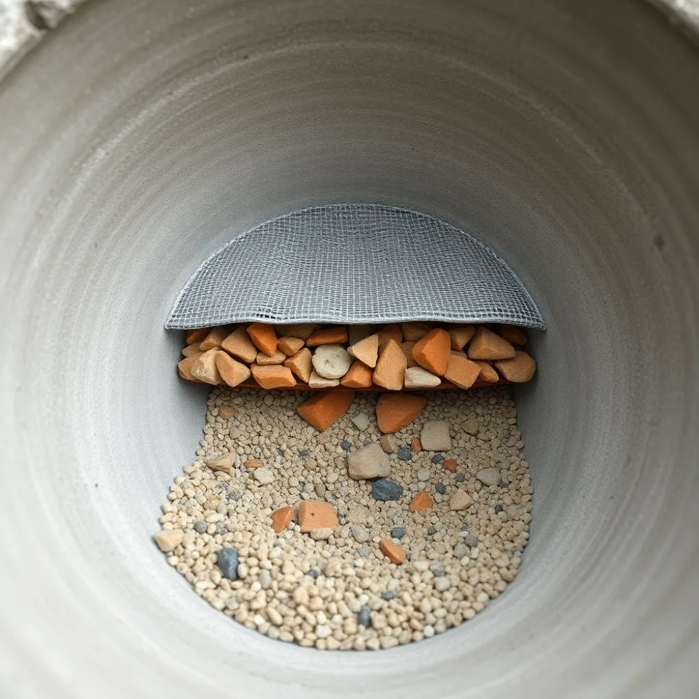 Drenaż w donicy betonowej