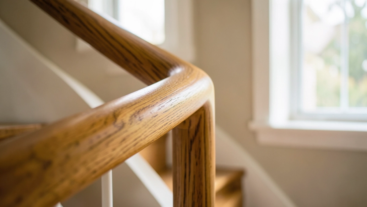 drewniana poręcz do schodów