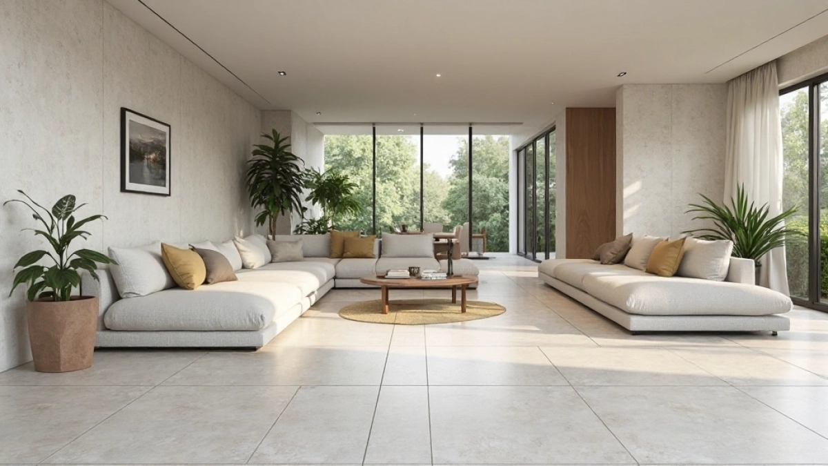 Duże płytki podłogowe do salonu
