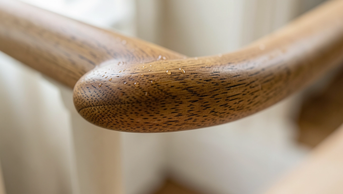 Ergonomiczny kształt poręczy drewnianych