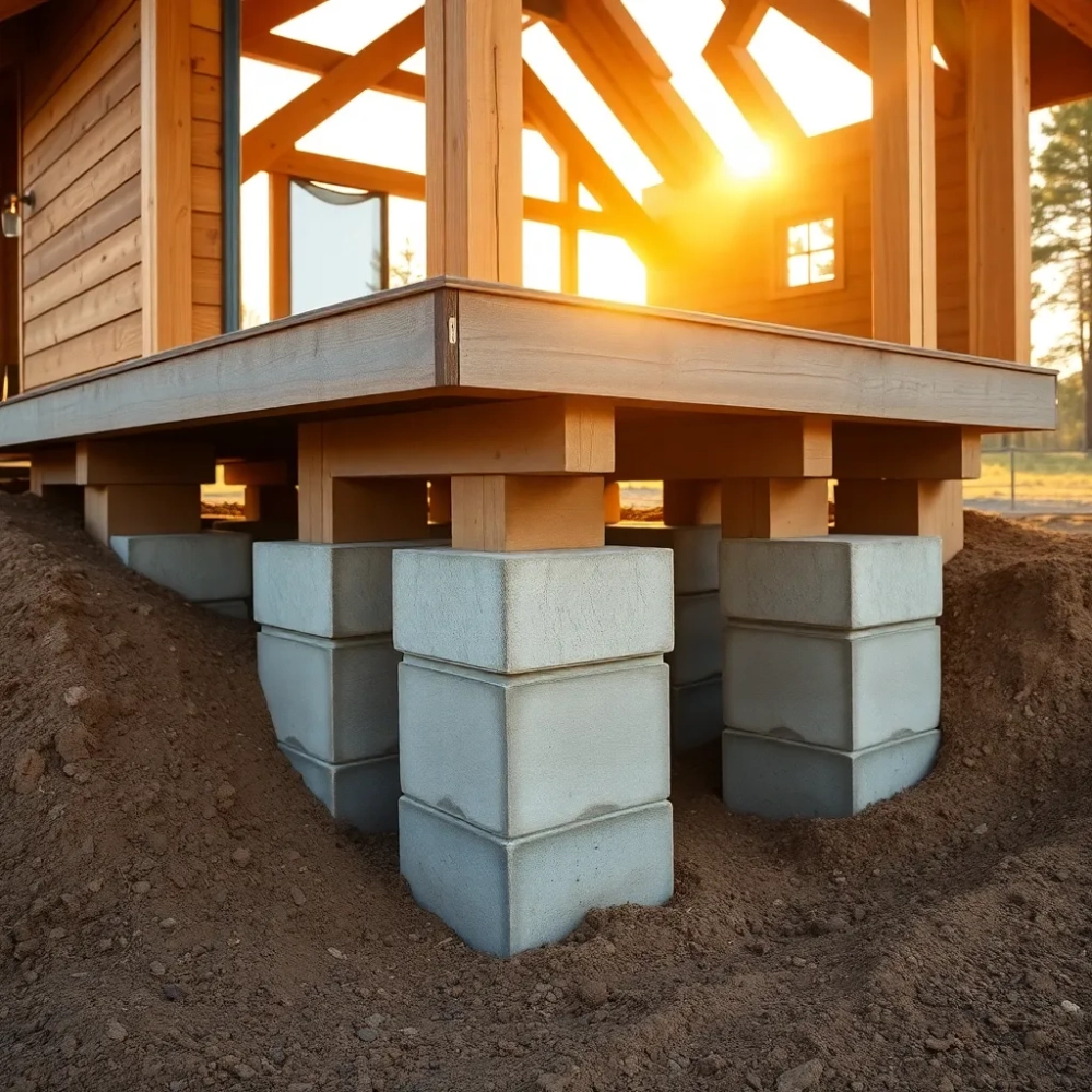 Fundament punktowy pod dom szkieletowy