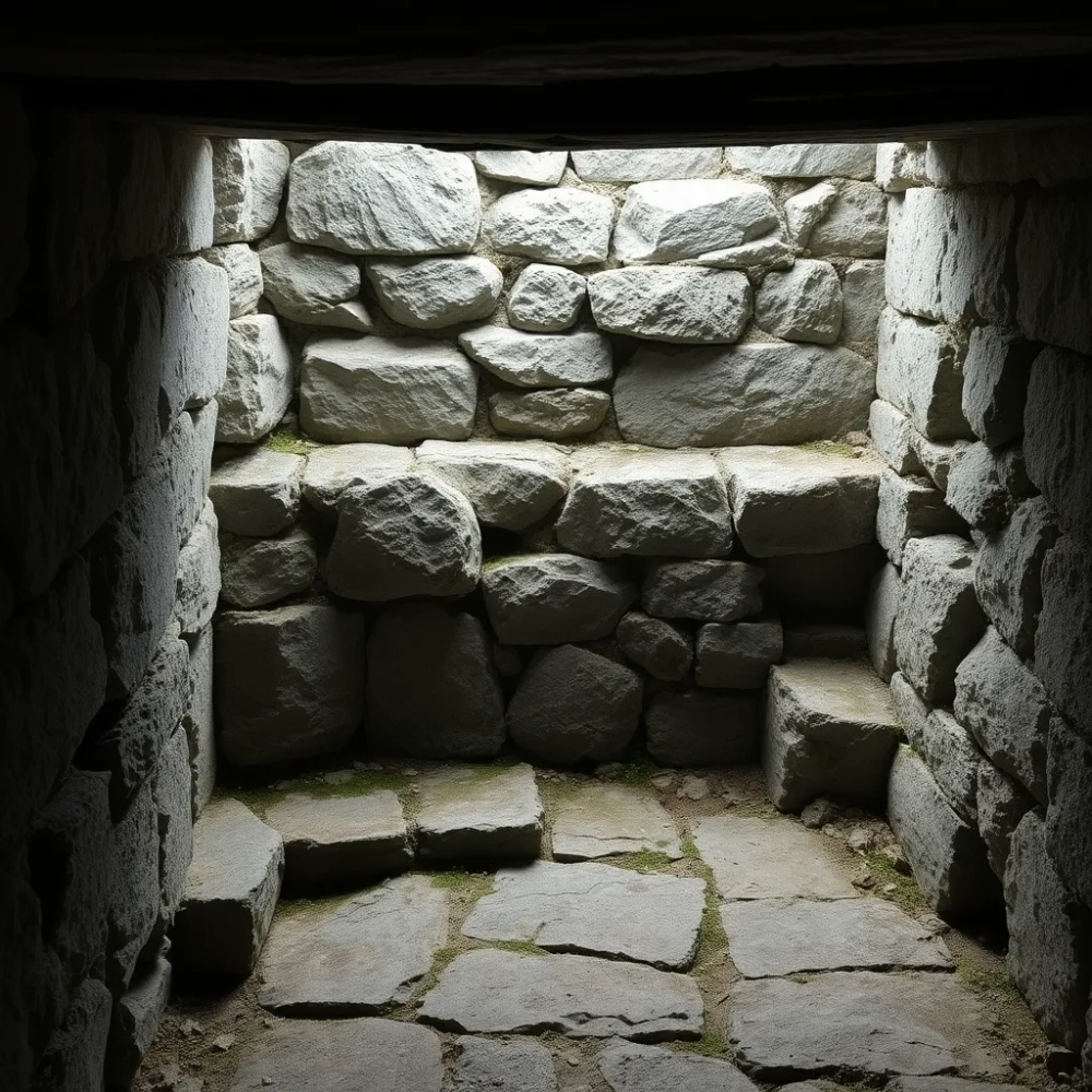 Fundamenty z kamienia w starym domu