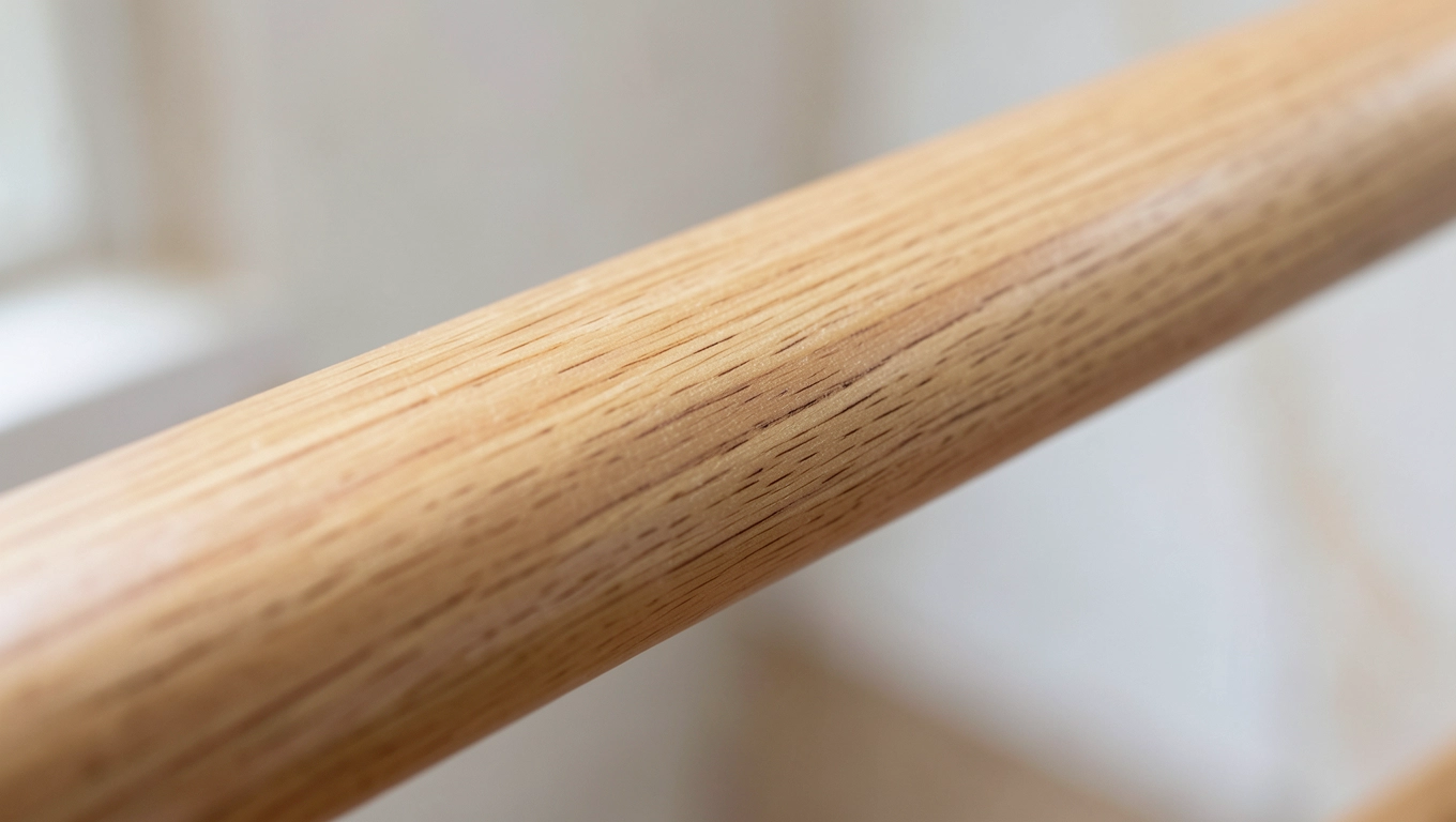 Gładka powierzchnia poręczy z drewna