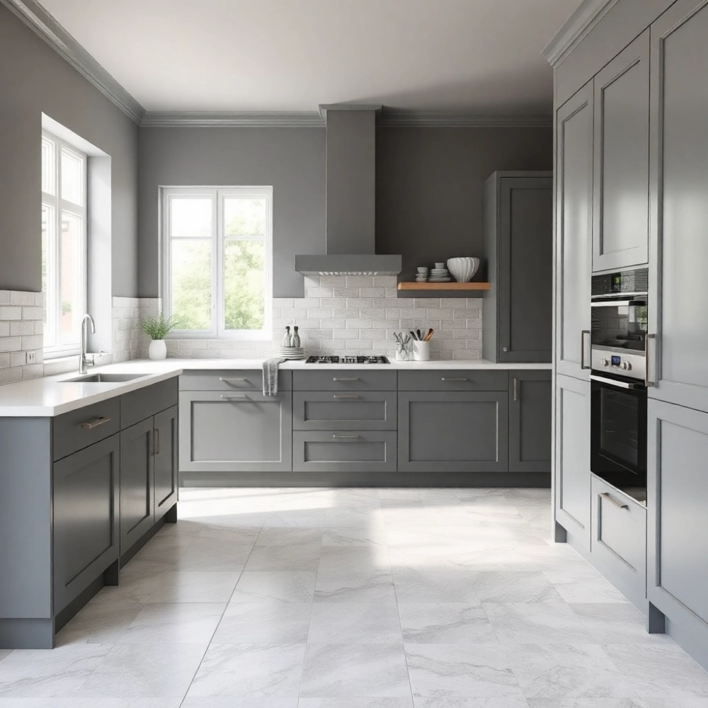 Jakie płytki na podłogę do szarej kuchni
