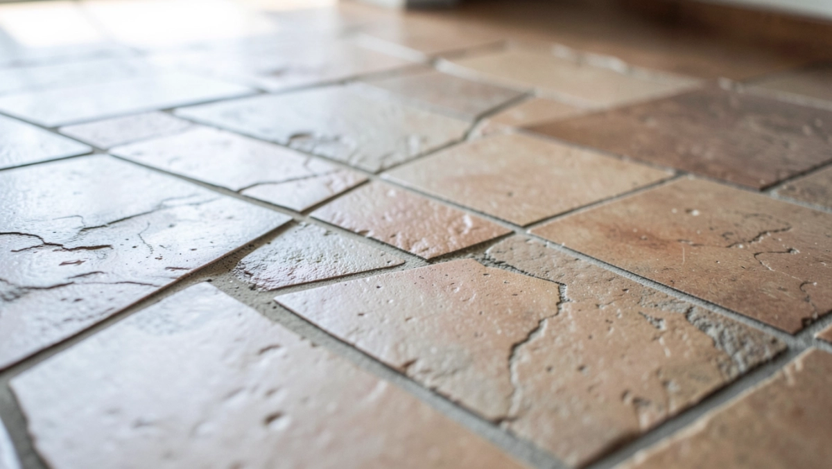 krzywo położone płytki podłogowe