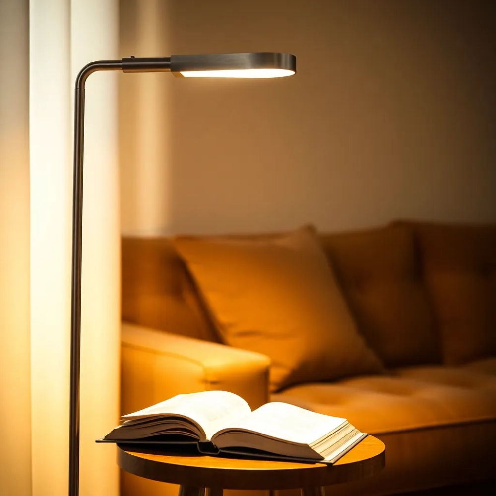 Lampa podłogowa z lampką do czytania