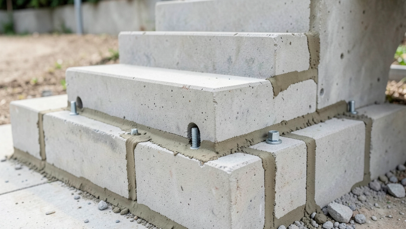 Łatwy montaż schodów zewnętrznych betonowych prefabrykatów