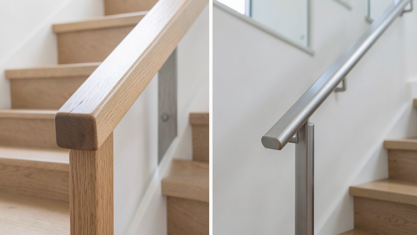 Materiały a wybór wysokości poręczy schodowej