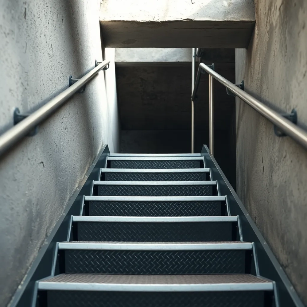 Metalowe schody do piwnicy