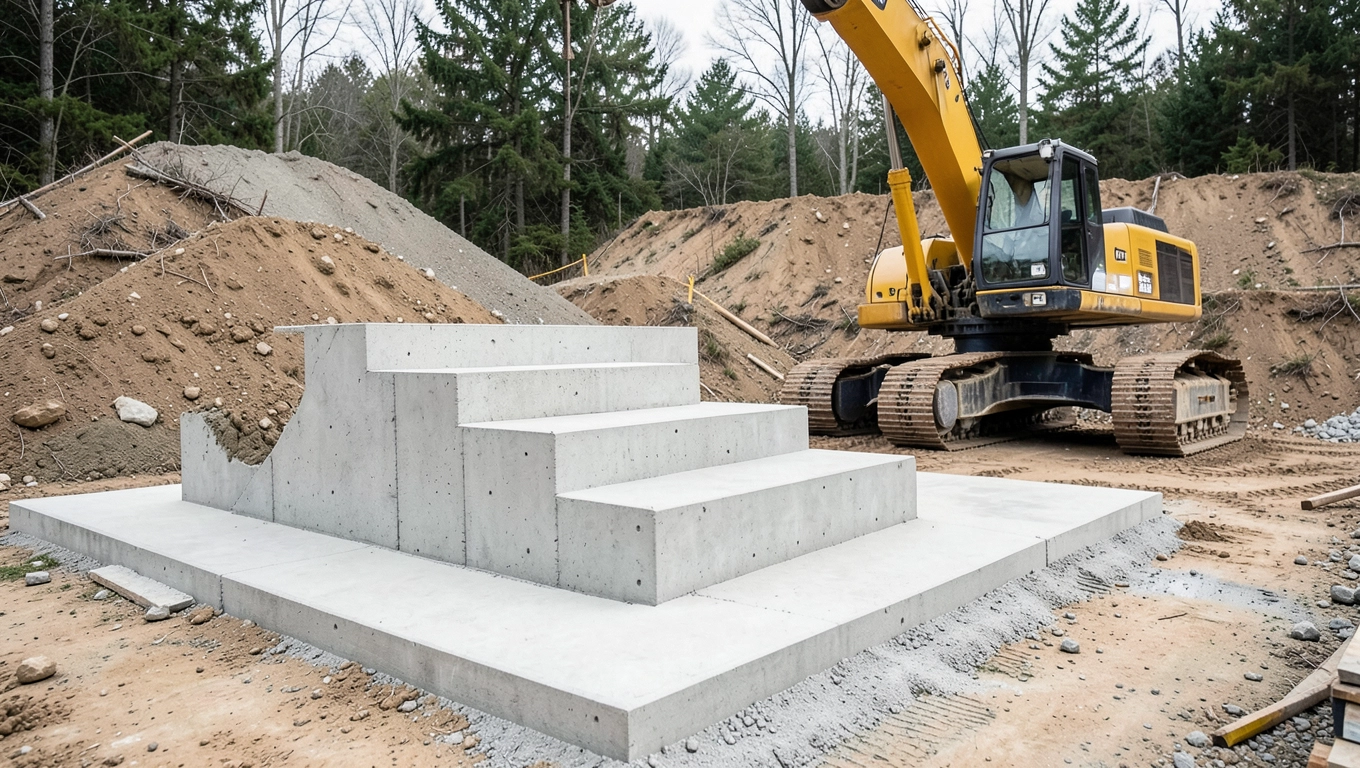 Montaż betonowych schodów prefabrykowanych