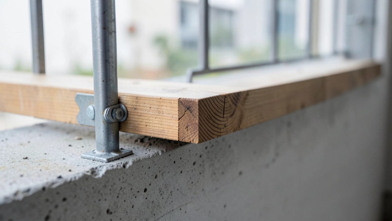 Montaż desek na poręcze balkonowe