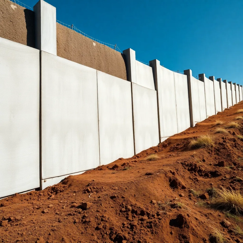 Montaż płotu betonowego na pochyłym terenie