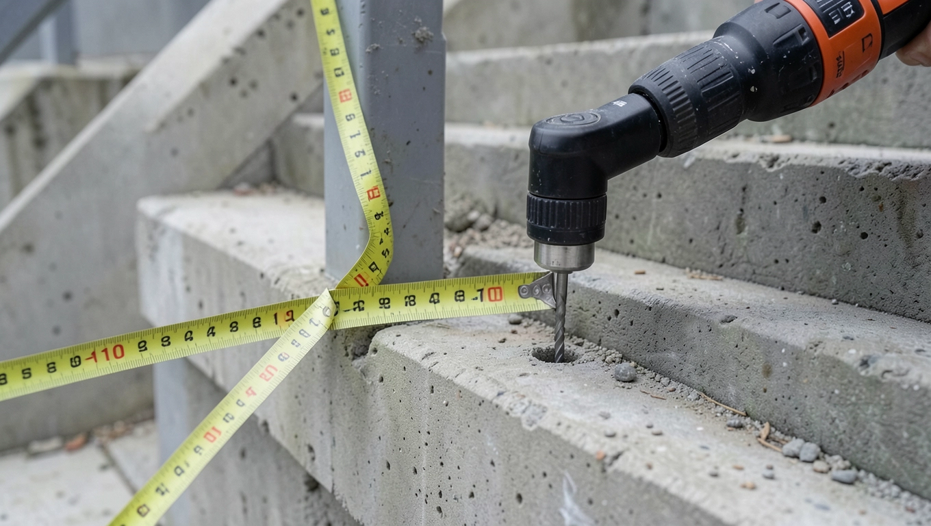 Montaż poręczy do schodów zewnętrznych