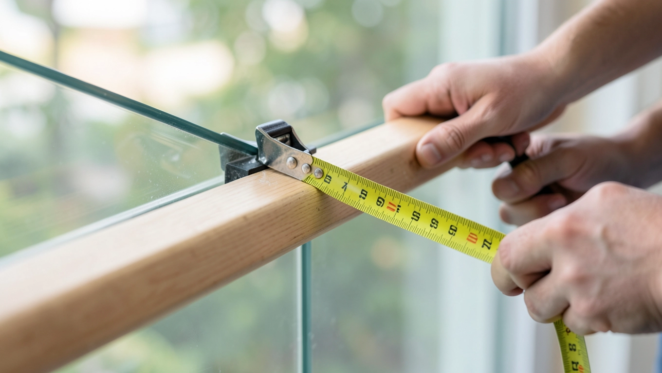 Montaż poręczy drewnianej nakładanej na szkło