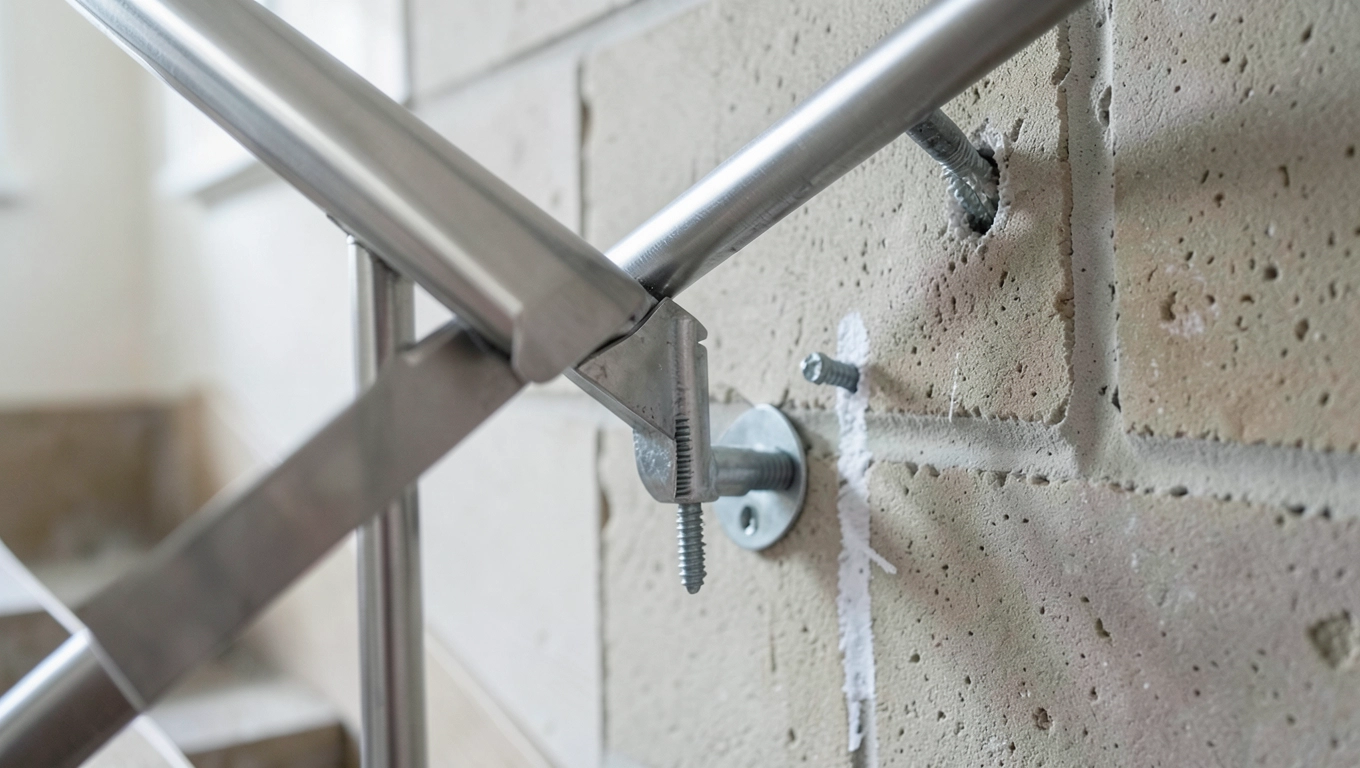 Montaż poręczy schodowej nierdzewnej