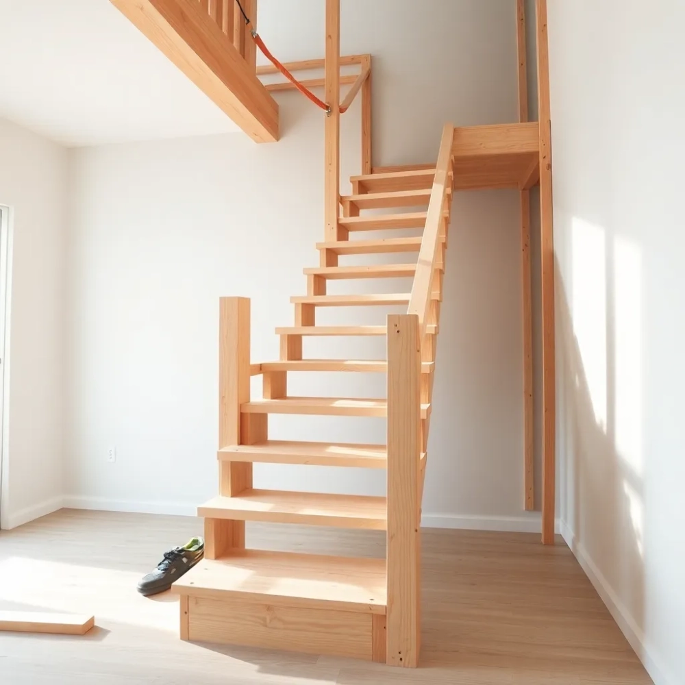 Montaż schodów drewnianych