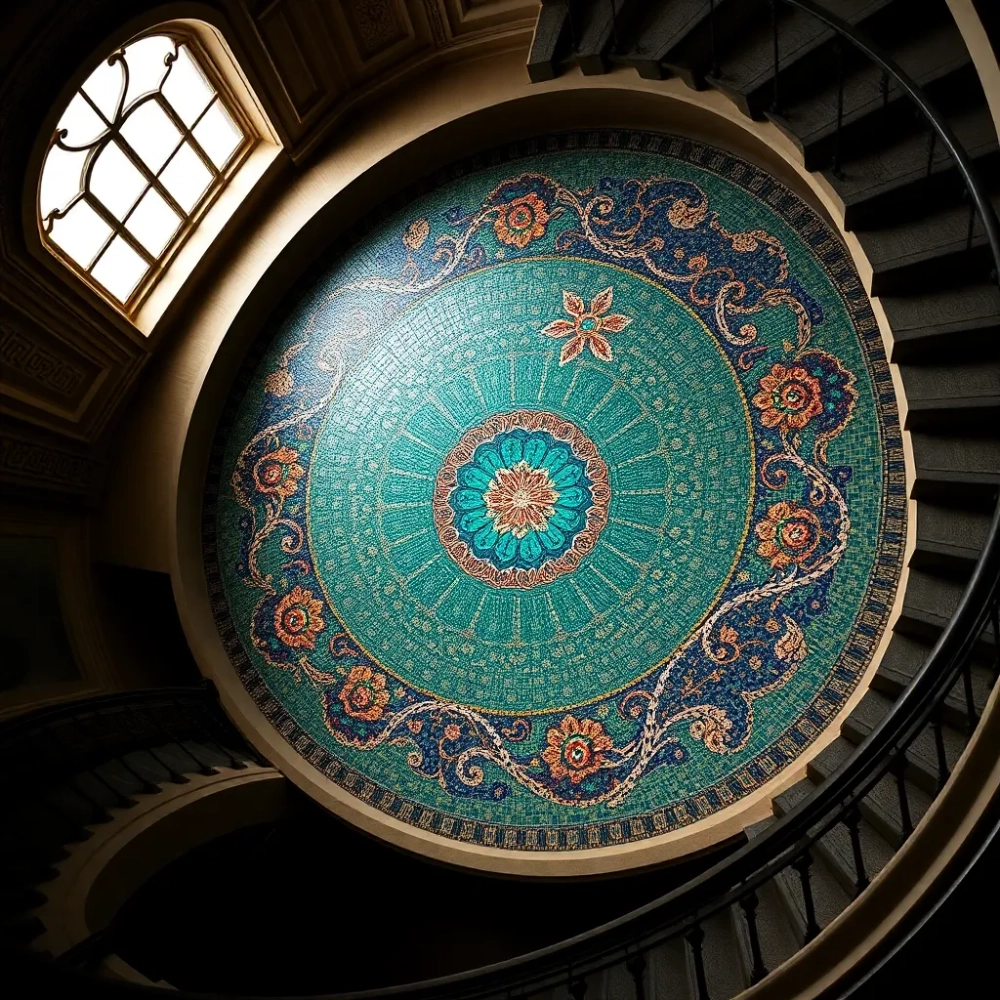 Mozaika na klatce schodowej