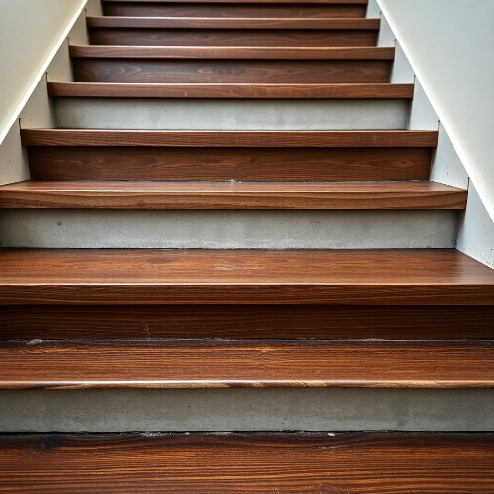 Nakładki drewniane na schody betonowe