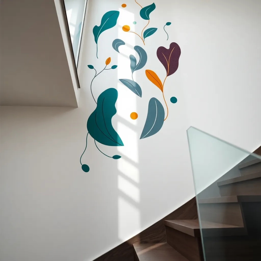 Naklejki na ścianę przy schodach