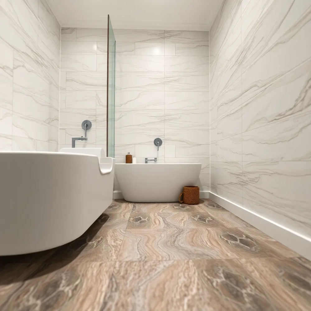 Naklejki winylowe na podłogę do łazienki