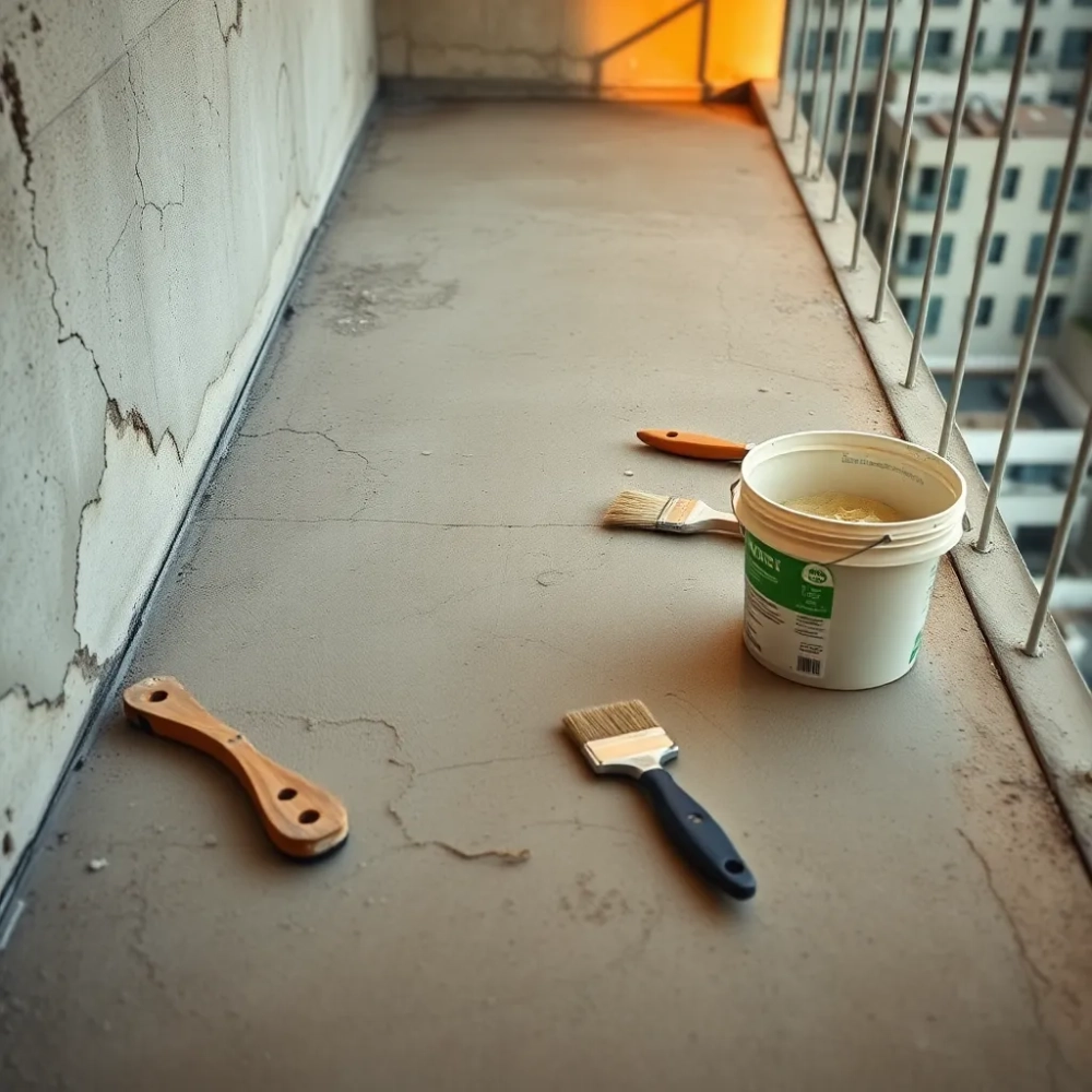 Naprawa betonu na balkonie