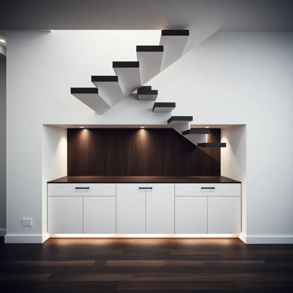 Nowoczesna zabudowa pod schodami