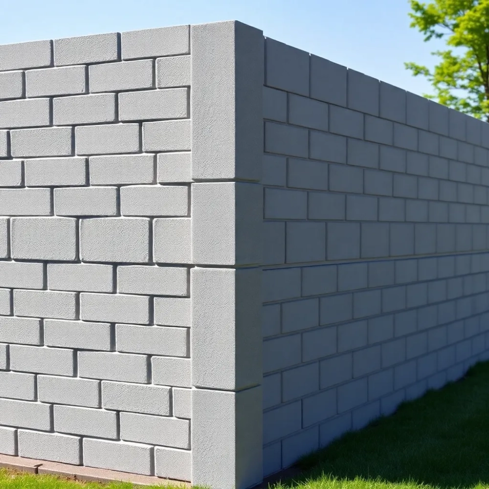 Ogrodzenie murowane z bloczków fundamentowych