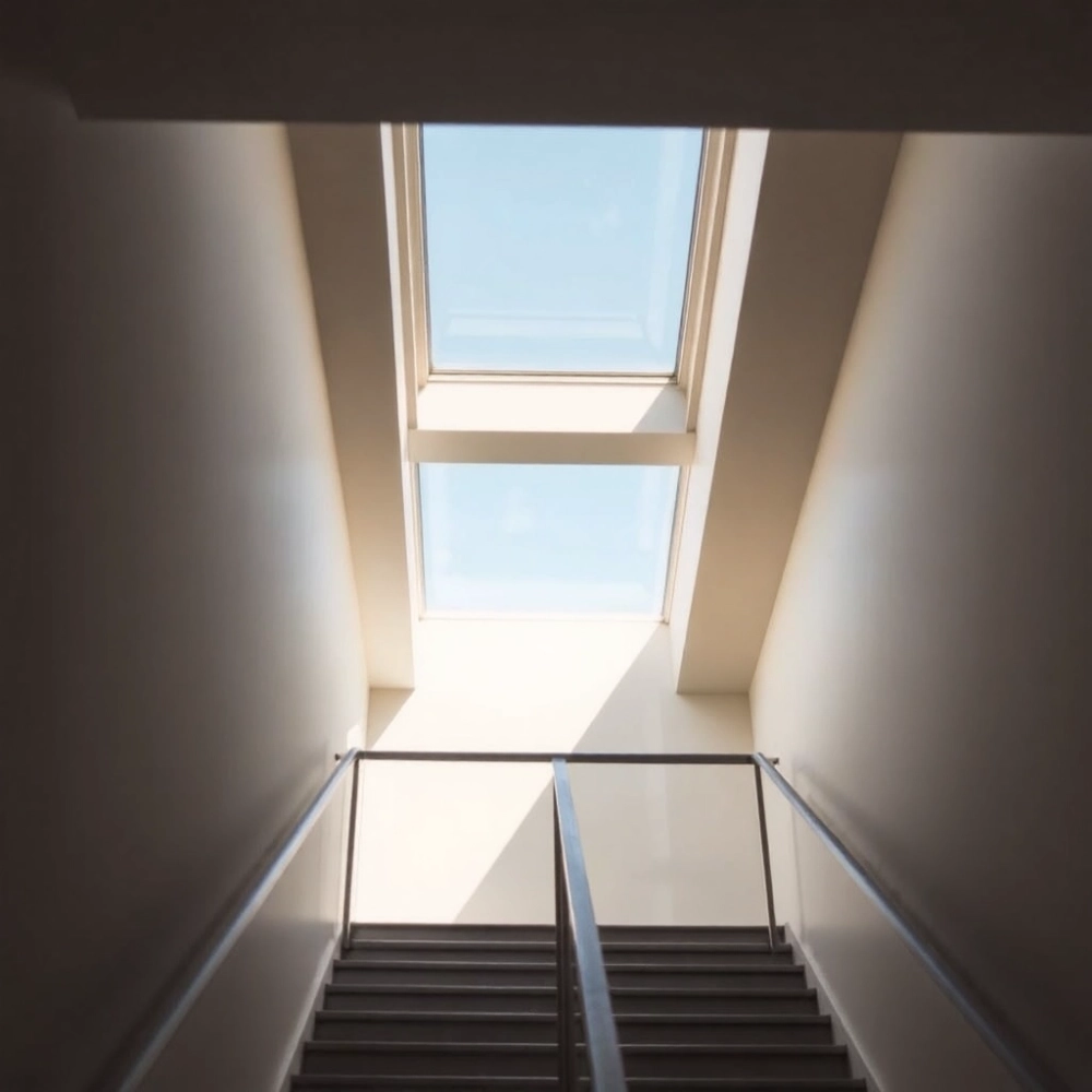 Okno dachowe na klatce schodowej