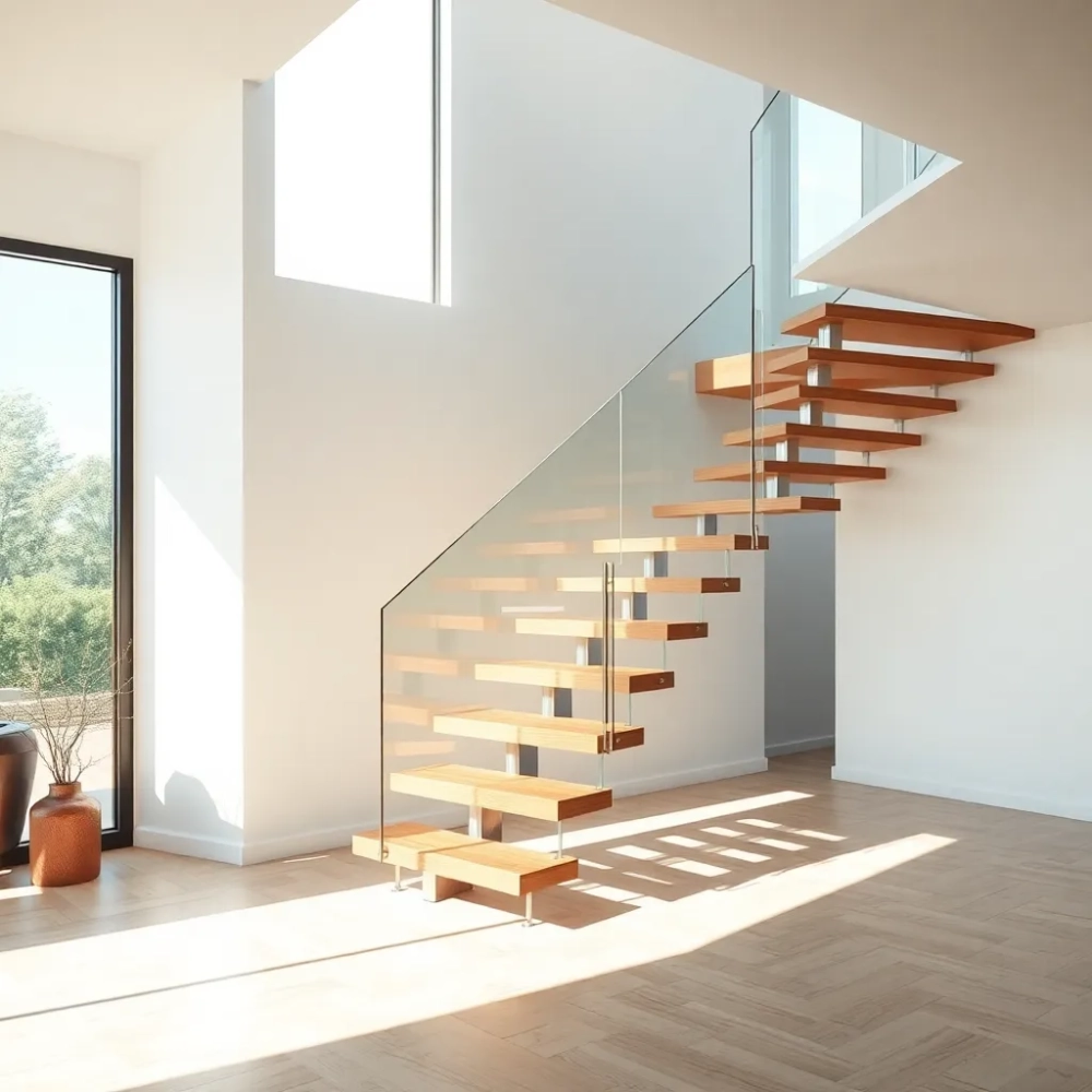 Otwarte schody w salonie