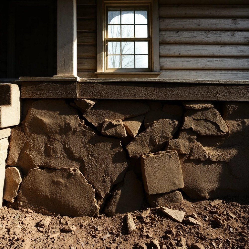 Pęknięty Fundament W Starym Domu
