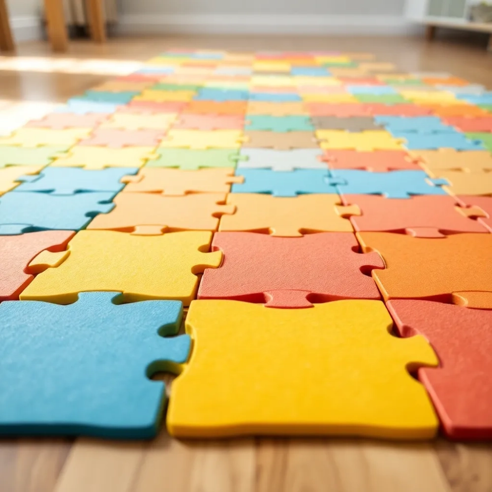 Piankowe puzzle na podłogę dla dzieci