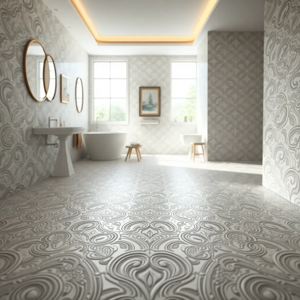 Płytki 3D do łazienki na podłogę