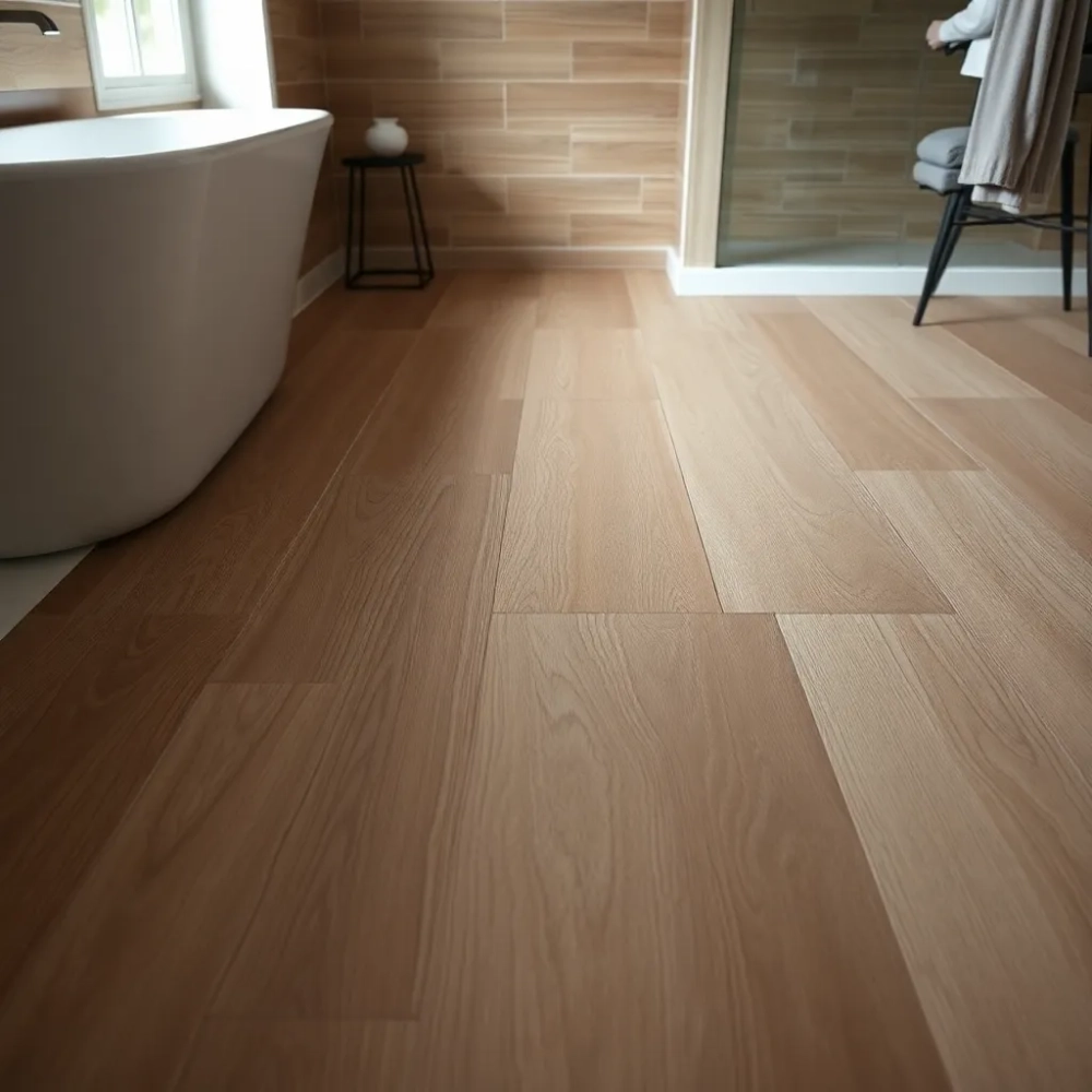 Płytki drewnopodobne łazienka podłoga