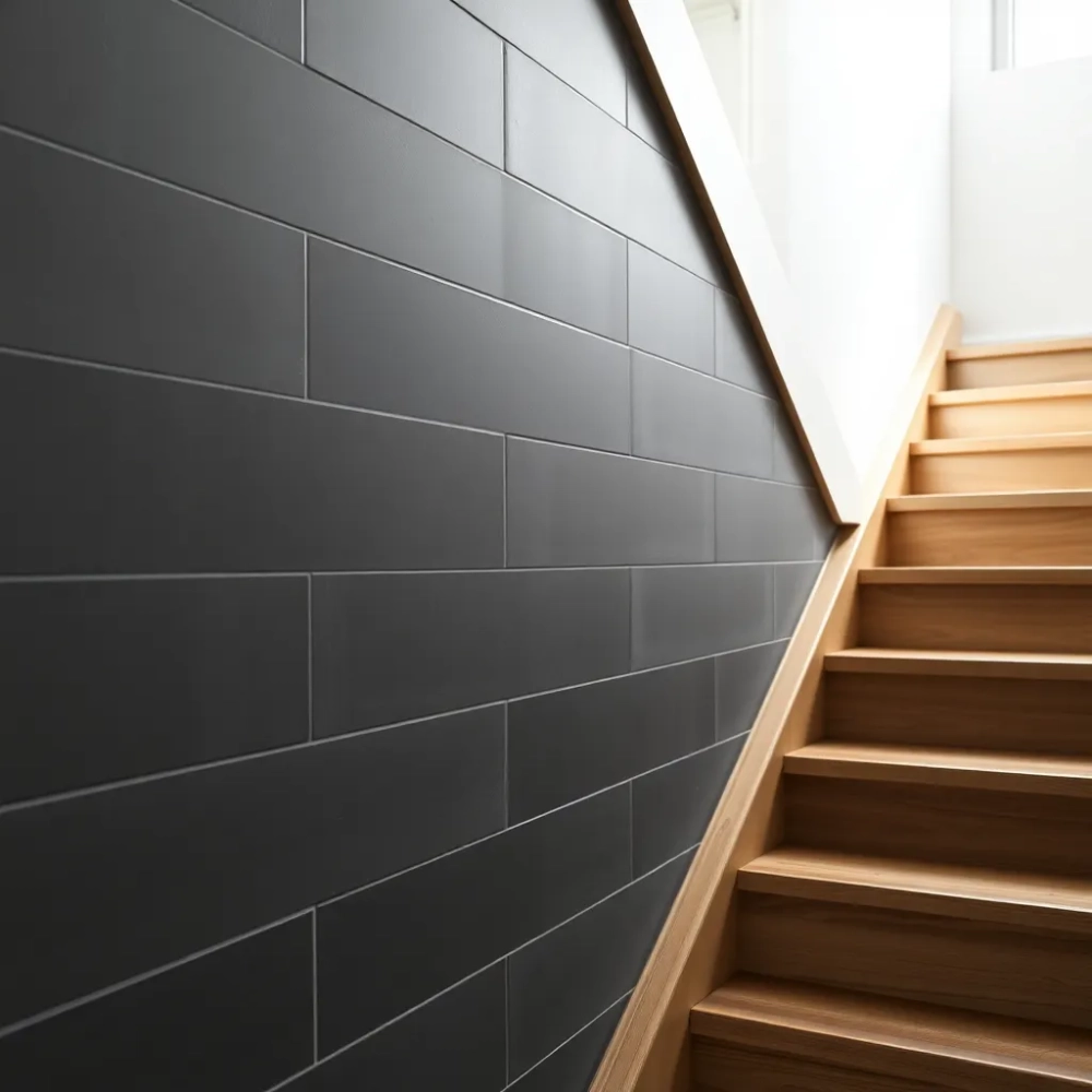 Płytki na ścianę przy schodach